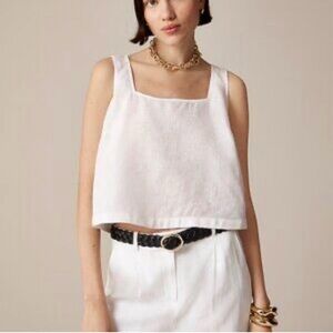 NWT J.Crew Squareneck button-back top in linen
Size M
